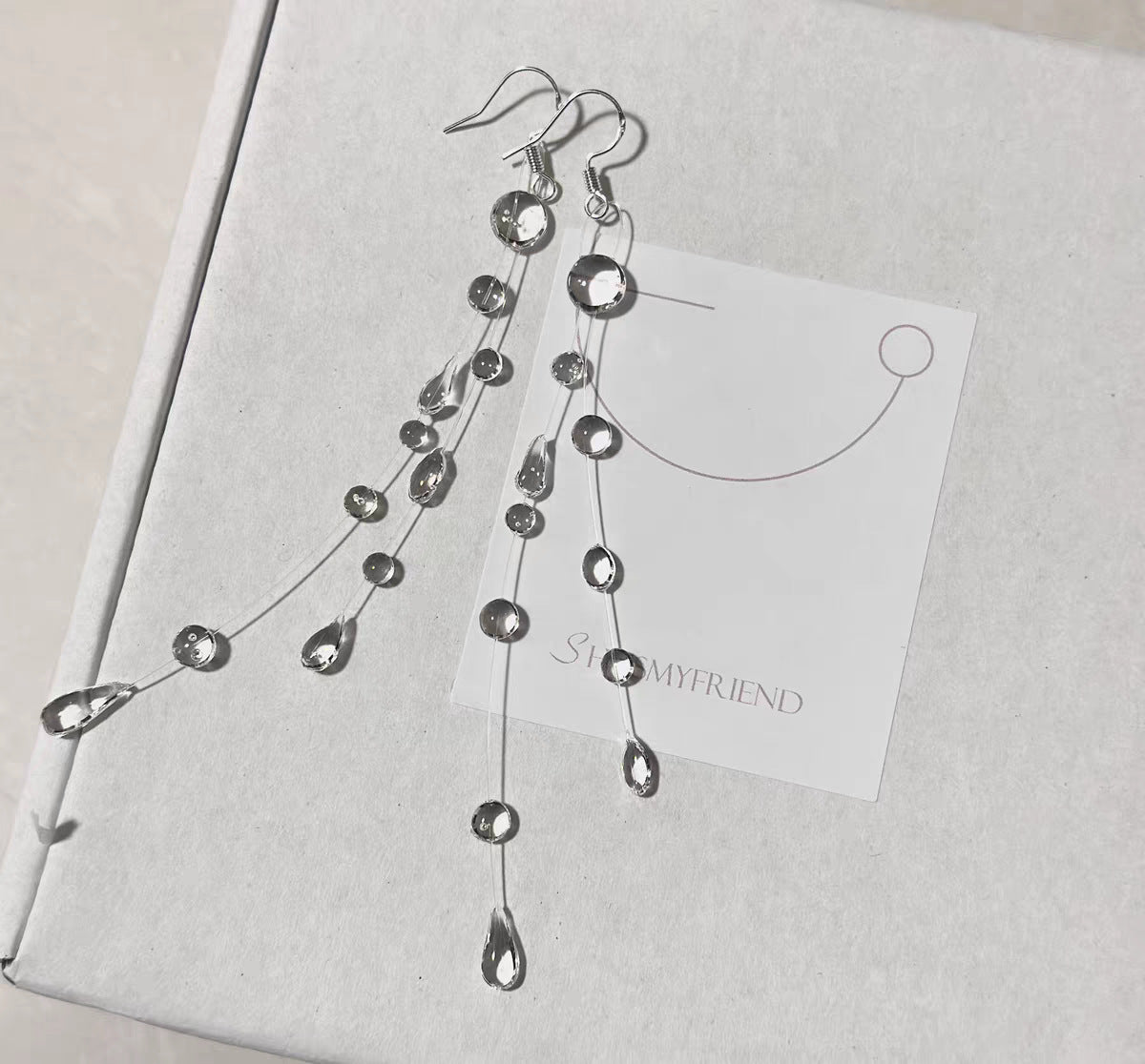 Frosted Dewdrop Design Necklace Earrings