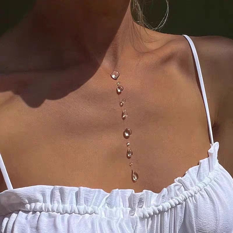 Frosted Dewdrop Design Necklace Earrings