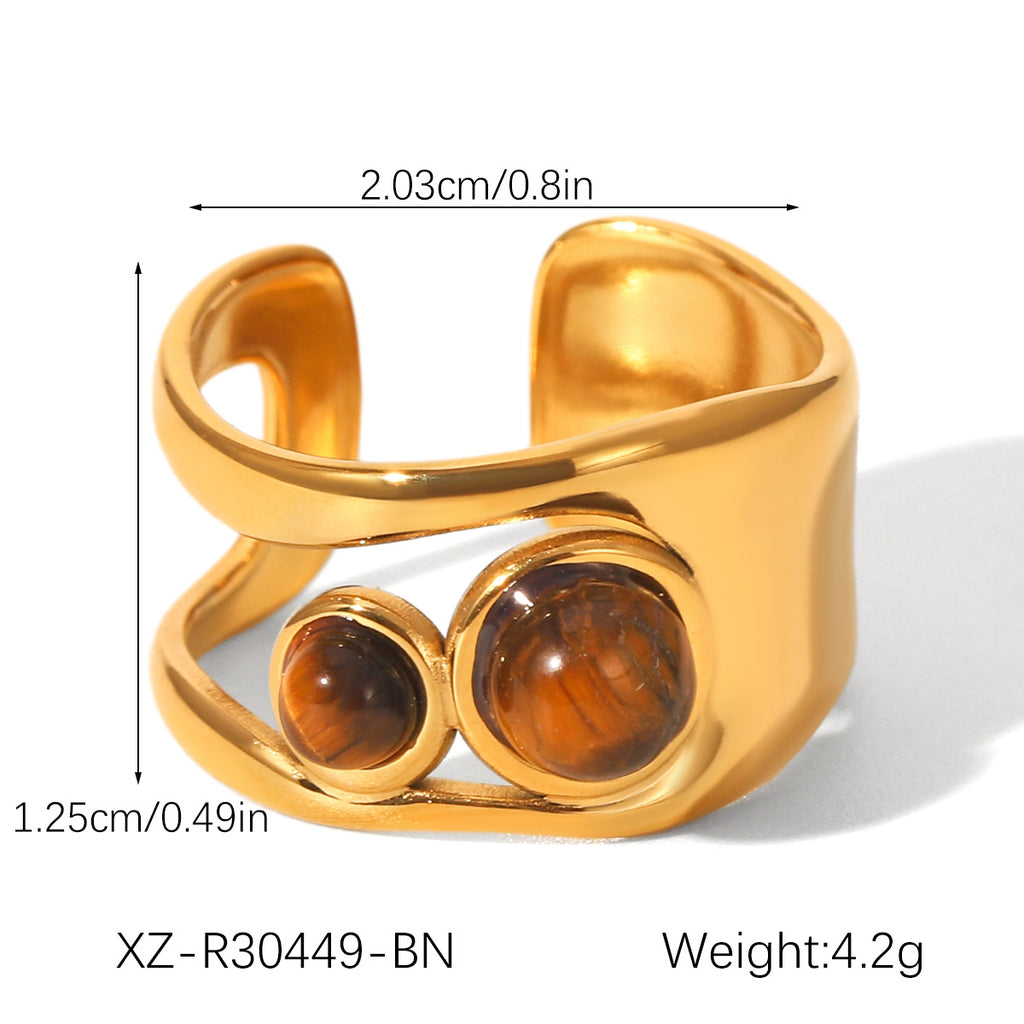 Natural Stone Wide Face Bracelet