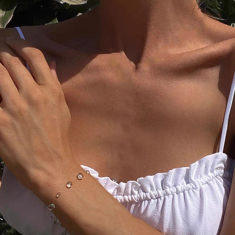 Frosted Dewdrop Design Necklace Earrings