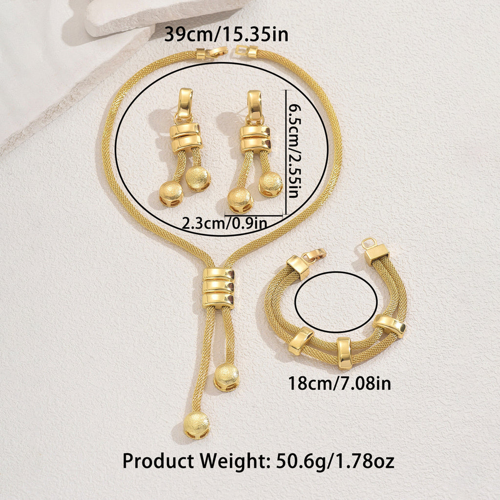 18K Necklace Geometric Bracelet set