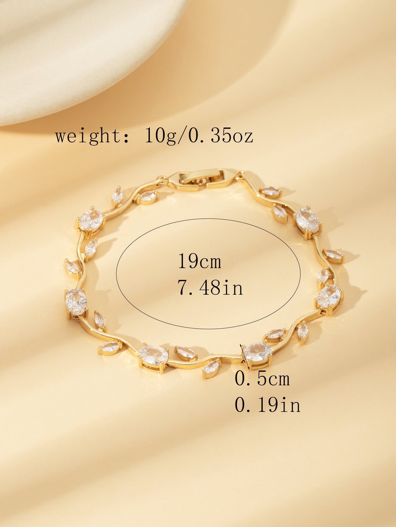 Light Luxury Leaf Crystal Bracelet