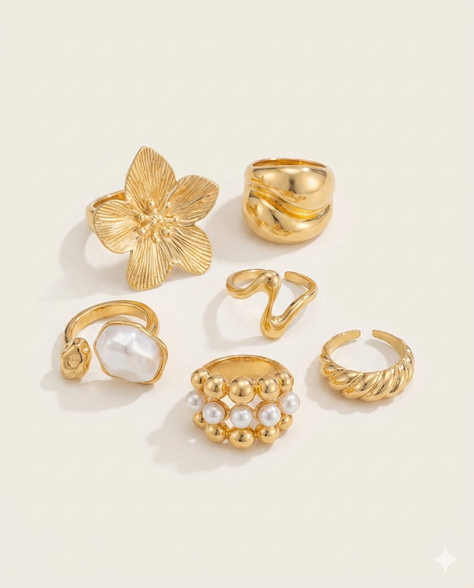 Starfish Shell Open Ring