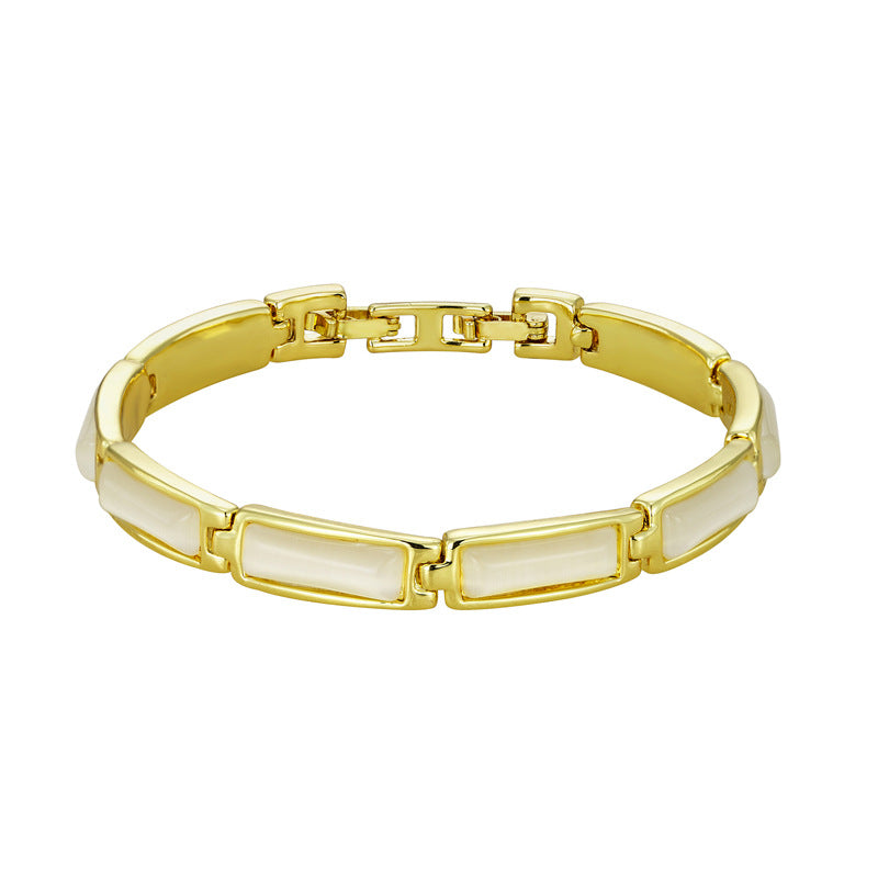 Geometric Rose Gold Opal Bracelet