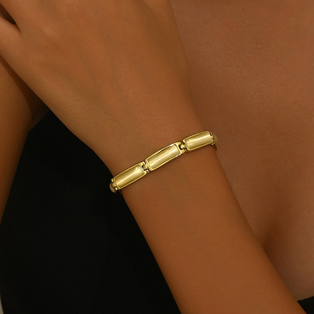 Geometric Rose Gold Opal Bracelet