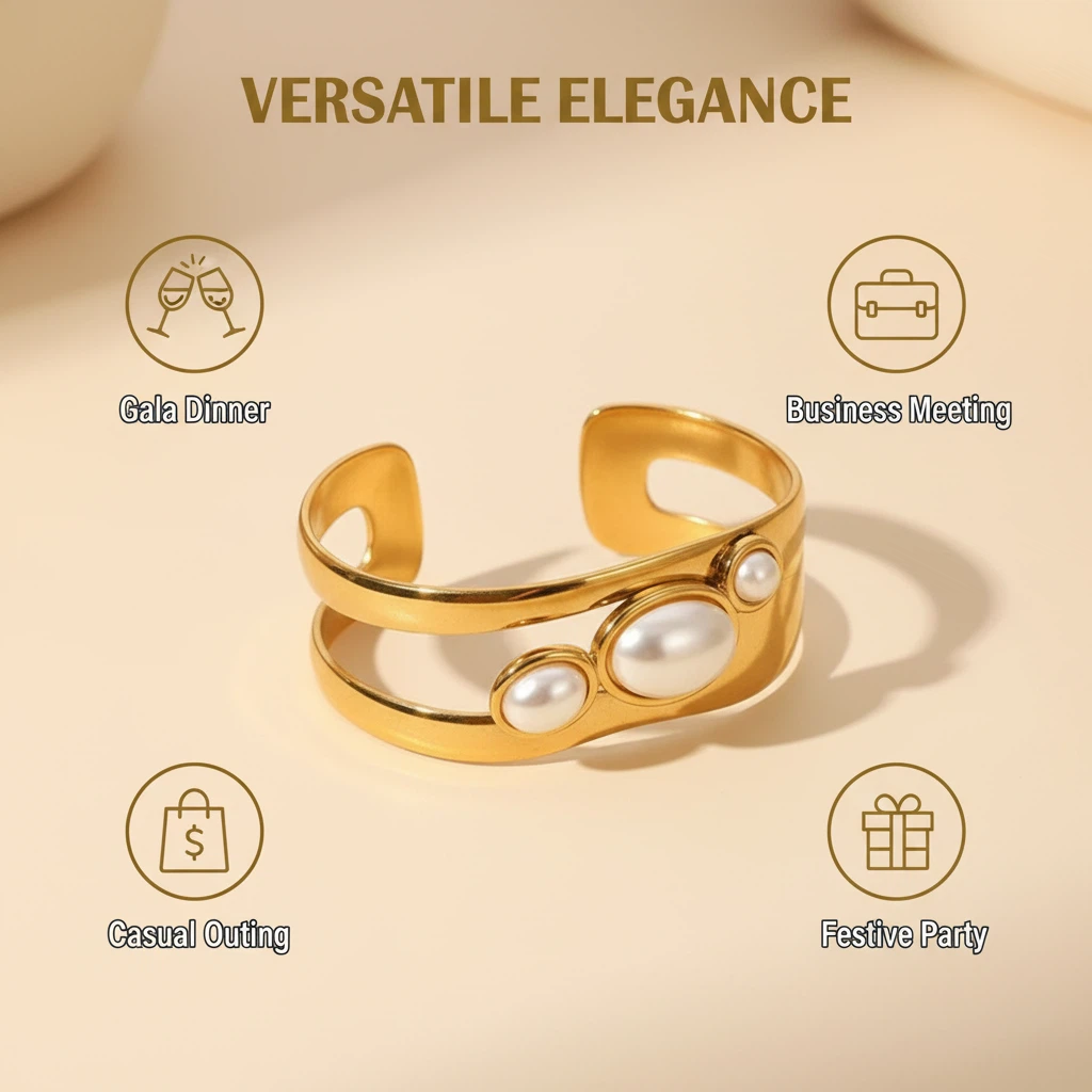 Natural Stone Wide Face Bracelet